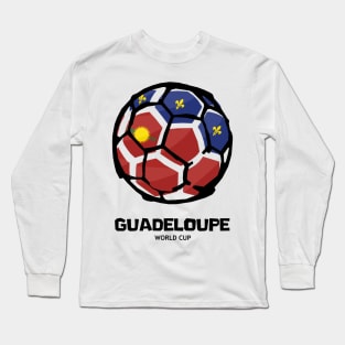 Guadeloupe Football Country Flag Long Sleeve T-Shirt